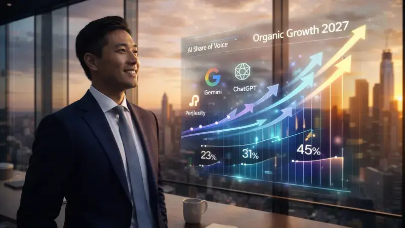 I search monitoring platform dashboard showing share of voice gains in 2026
