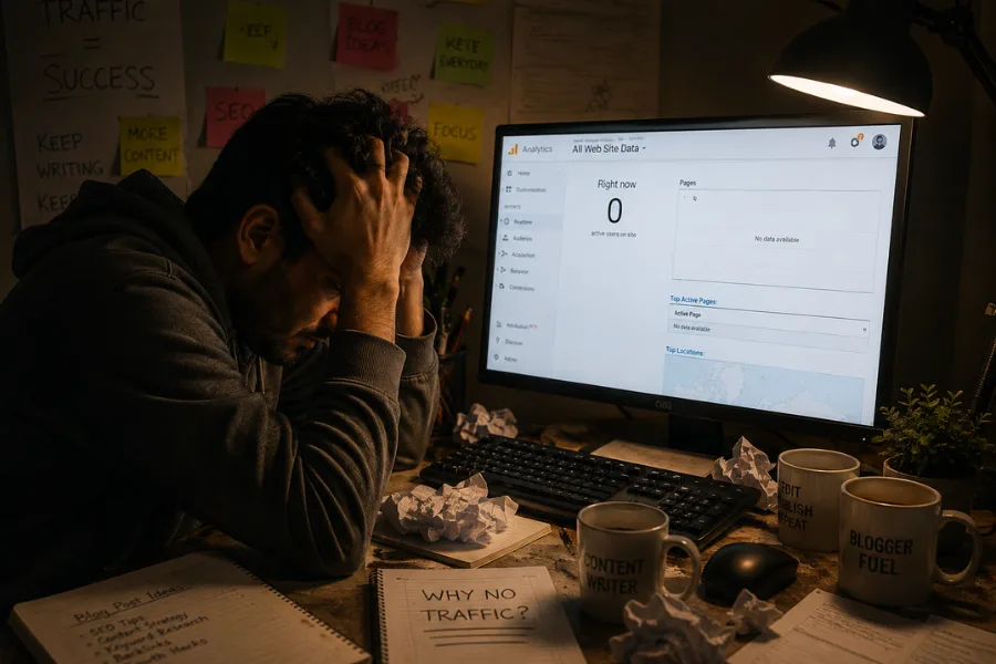 Blogger frustrated with low traffic on website